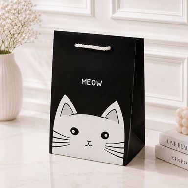 Bolsa de regalo vertical pequeña colección blanco y negro 2.0 13.2 x 20.3 x 8.8 cm - Miniso