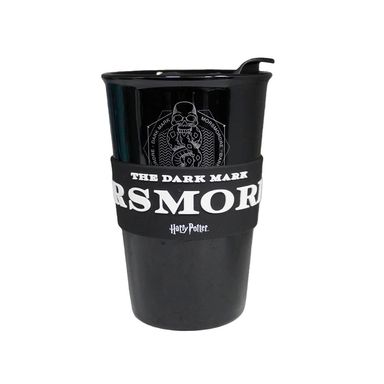 Taza de cerámica con tapa 385ml harry potter dark arts negro - Harry Potter
