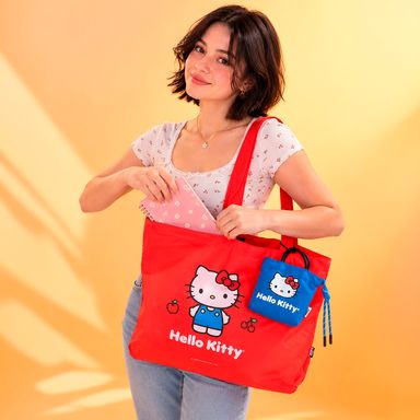 Neceser de viaje bolsa de almacenamiento plegable de hello kitty roja - Sanrio