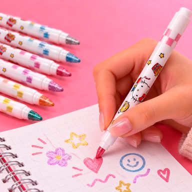 Set de marcadores fluorescentes brillantes colección hello kitty retro diner 8 piezas - Sanrio